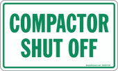 3 x 5" Compactor Shut Off Decal 