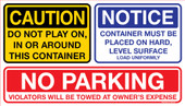 8 x 14" Caution Notice No Parking Container Decal