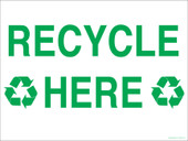 9 x 12" Recycle Here Recycling Decal
