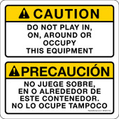 5 x 5" Caution Do Not Play In On Around Or Occupy This Equipment Sticker Decal