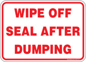 5 x 7" Wipe Off Seal After Dumping Sticker Decal
