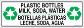 4 x 12" Plastic Bottles Milk Soda Water Bilingual Sticker Decal