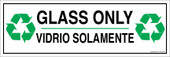 4 x 12" Glass Only Bilingual Sticker Decal