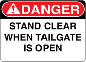 Danger Decal Stand Clear When Tailgate Is Open Sticker