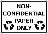 Non-Confidential Paper Only Recycling Sticker