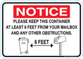 5 x 7" Notice 6 Feet From Your Mailbox Sticker Decal