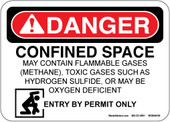 5 x 7" Danger Confined Space