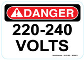 5 x 7" Danger 220 240 Volts Sticker Decal