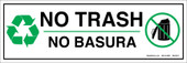 4 x 12" No Trash Bilingual Sticker Decal