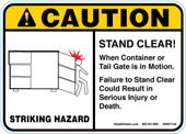 5 x 7" Caution Stand Clear Sticker Decal