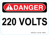 5 x 7" Danger 220 Volts Sticker Decal