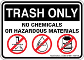 5 x 7" Trash Only No Chemicals or Hazardous Material Sticker Decal