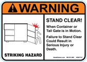 5 x 7" Warning Stand Clear Sticker Decal