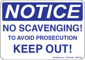 5 x 7" Notice No Scavenging Decal