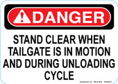 5 x 7" Stand Clear When Tailgate is in Motion Decal