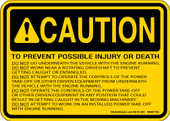 5 x 7" Caution Prevent Possible Injury Decal