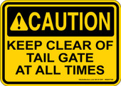 5 x 7" Caution Keep Clear Of Tailgate Decal