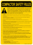 9 x 12" Compactor Safety Rules Decal