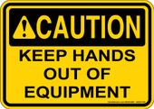 5 x 7" Caution Keep Hands Out Of Equipment Decal