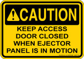 5 x 7" Caution Keep Access Door Closed Decal