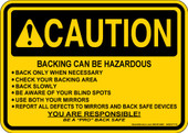 5 x 7" Caution Backing Can Be Hazardous Decal