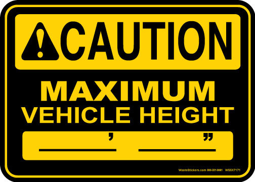 Vehicle Height Sticker Lorry Height Warning Decal Maximum Height Warning Sign 