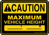 5 x 7" Caution Maximum Vehicle Height Decal