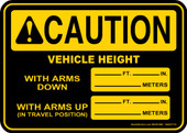 5 x 7" Caution Vehicle Height Decal