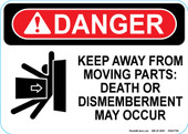5 x 7" Danger Keep Away From Moving Parts Decal