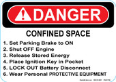 5 x 7" Danger Confined Space Decal