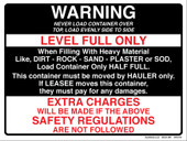 9 x 12" Warning Level Full Only, Extra Charges