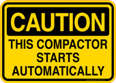 Caution Decal This Compactor Starts Automatically Sticker
