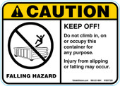 5 x 7" Caution Falling Hazard Keep Off