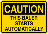 Caution Decal This Baler Starts Automatically Sticker