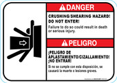 5 x 7" Danger Crushing/Shearing Hazard
