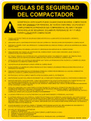9 x 12" Bilingual Compactor Safety Rules Decal