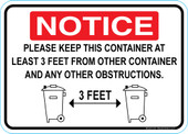 5 x 7" Notice 3 Feet From Other Container Sticker Decal