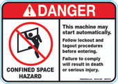 5 x 7" Danger Confined Space Hazard Decal