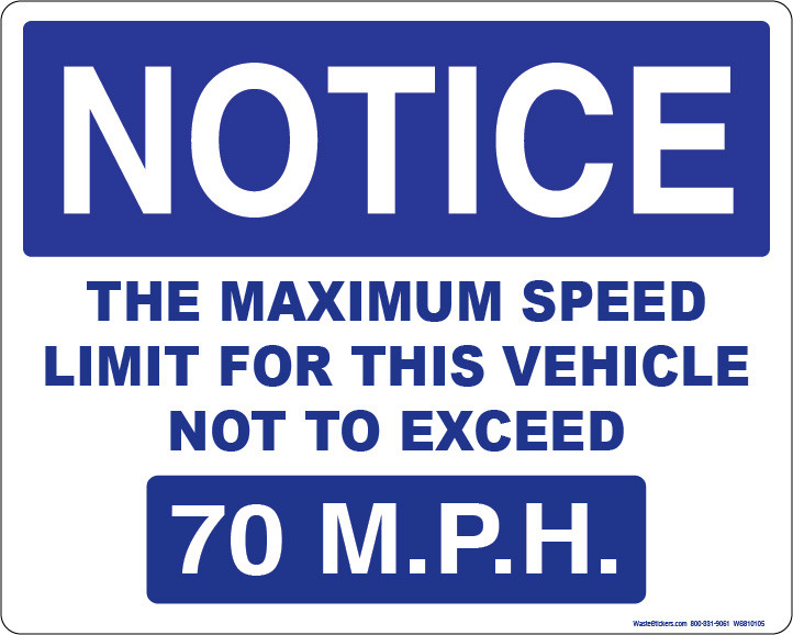 SPEED LIMITED TO 30 56 60 68 or 70 mph Car Van Truck Safety Sticker 80mm 