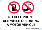 5 x 7" No Cell Phone Use While Operating A Motor Vehicle Decal