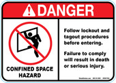  5 x 7" Danger Confined Space Hazard Decal