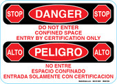 Danger Confined Space Do Not Enter Decal