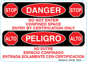 Danger Confined Space Do Not Enter Decal
