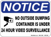 Notice container under video camera surveillance sticker.