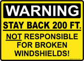 13 x 18" Warning Stay Back 200 Ft. Decal