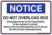 6 x 9" Notice Do Not Overload Box Decal