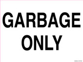 9 x 12" Garbage Only Recycling Decal