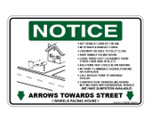 6 x 9" Notice Arrows Towards Street Decal