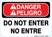 5 x 7"  Bilingual Danger Do Not Enter