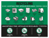 8 x 11" Recycling Acceptable Items Multilingual